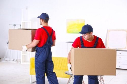 Removal team preparing a booked house move