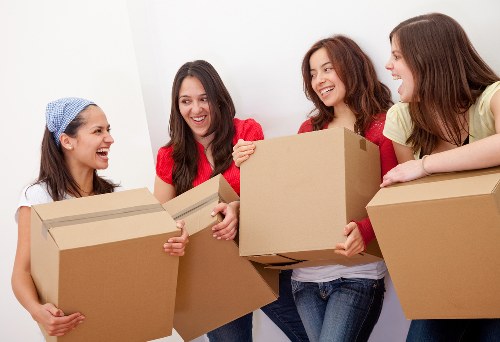 Packing supplies and labelled moving boxes for a Harringay home move
