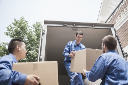Assorted packing boxes and moving supplies in Harringay