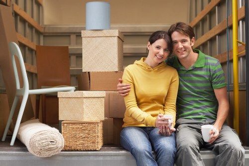 Packed boxes ready for a home move in Harringay