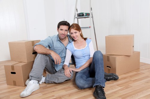 Boxes and furniture prepared for removal services in Harringay